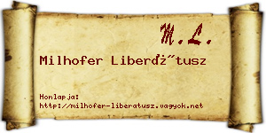 Milhofer Liberátusz névjegykártya